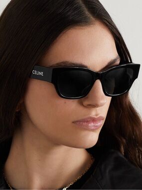 NWT Celine Square-frame acetate sunglasses, black gloss